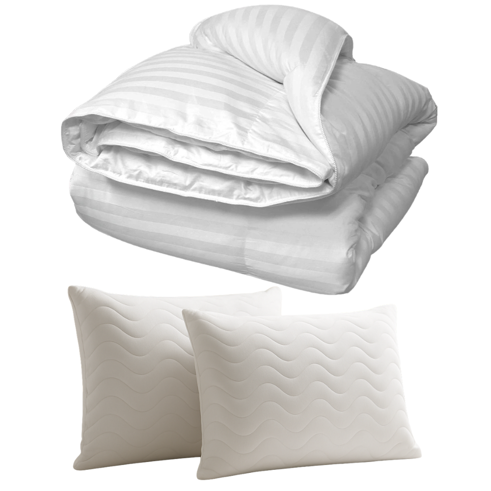 Set Pilota Damasc 180x200 cm Deluxe Pucioasa + 2 Perne Pocket 50x70 cm