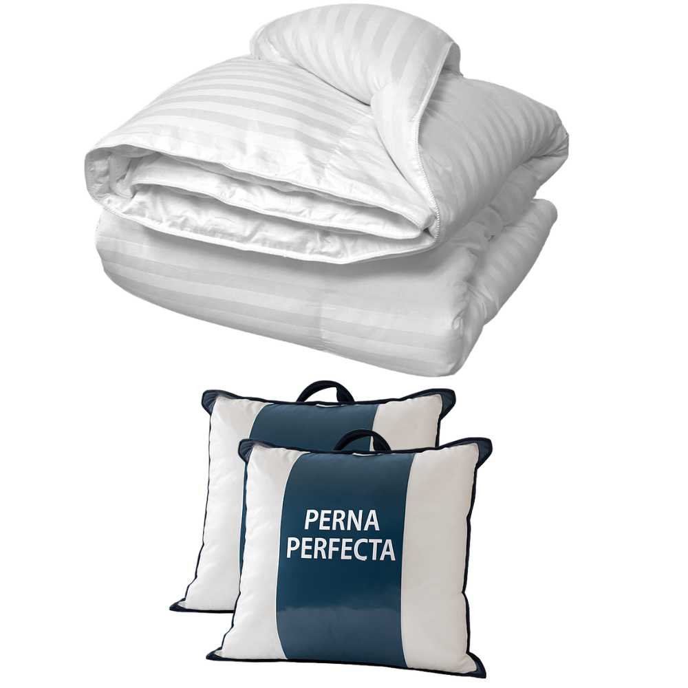 Set Pilota Damasc 180×200 cm Deluxe Pucioasa + 2 Perne Perfecta 50×70 cm